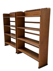 1920s Art Deco Open Bookcases by P.E.L. Izeren, Solid Oak & Ebony